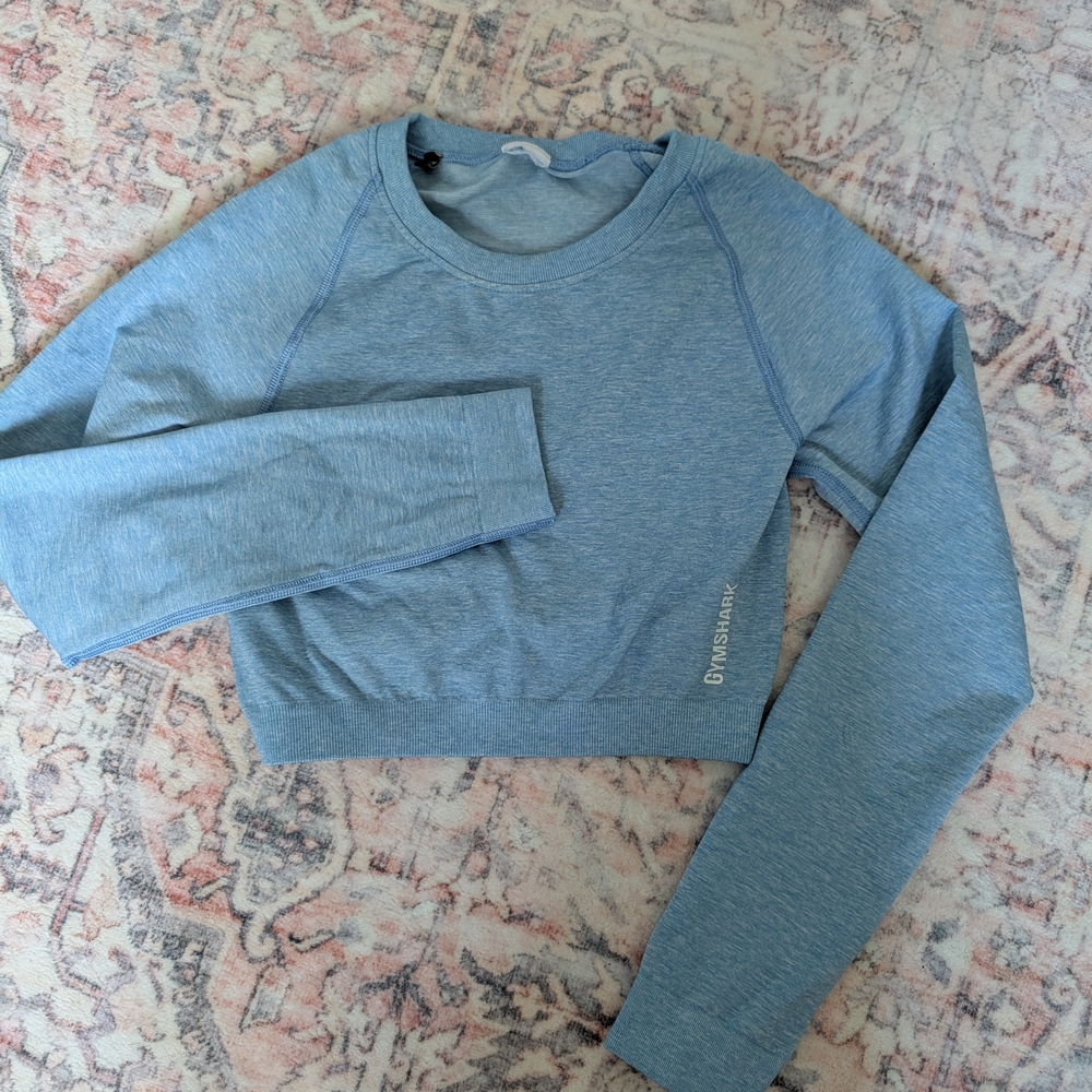 Gymshark Light Blue Long Sleeve Crop Top